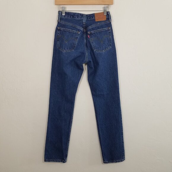 Levi's 501 Premium High Rise Button Fly Jens Blue Size 23 - Picture 5 of 9